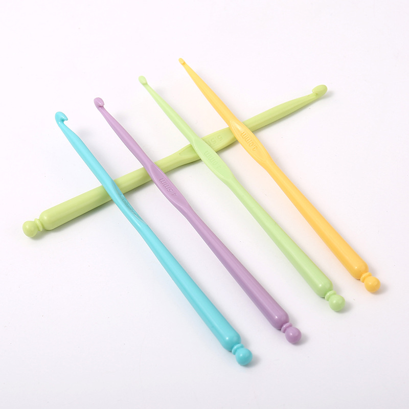 彩色塑料柄花边钩针diy毛线编织工具毛衣针手工包包鞋子配件钩针