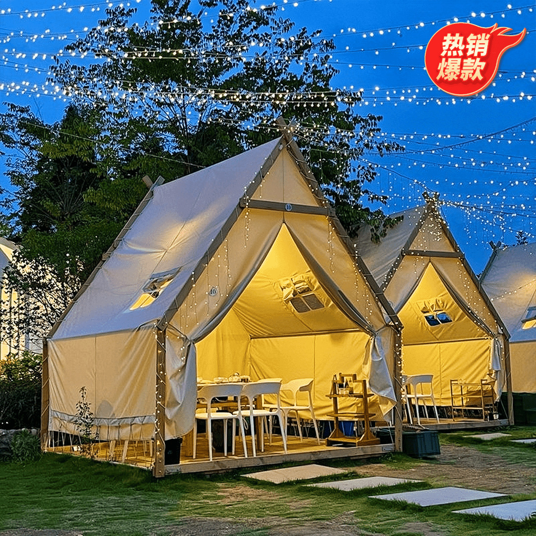 Outdoor Tent Starry Sky Rooftop Hotel Barbecue Hot Pot Commercial Tent Rainproof Camp Camping B&B Triangle Popular