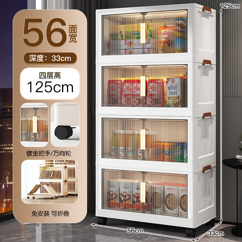 高颜値幅56cmバッグ収納キャビネット透明可視ダブルドアぜいたく品展示キャビネットプーリー付きロッカー|undefined