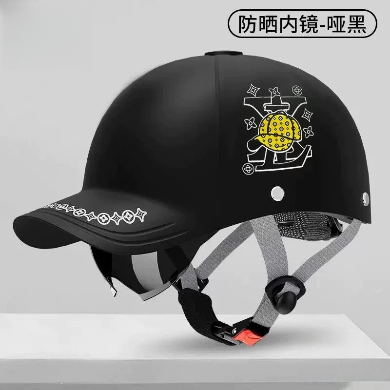 Cross-Border Electric Vehicle Helmets for Men and Women, Suitable for All Seasons, with a Peaked Cap Design, for Electric Motorcycle Riding, Summer Sun Protection Half Helmet
