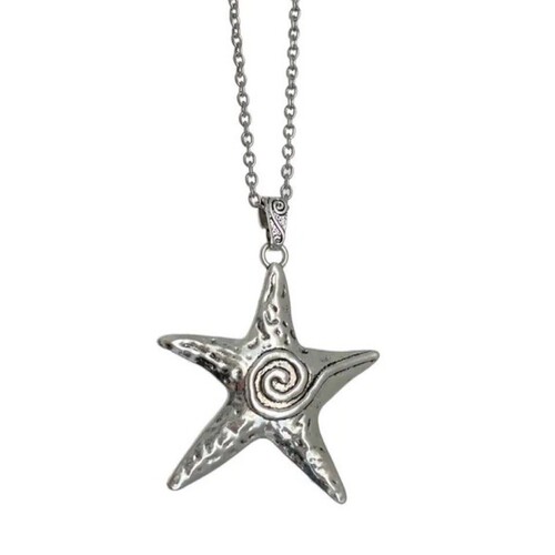 y2k Sweet Cool Sea Star Necklace for Women Niche Retro Sweet Cool Hot Girl Style Subculture Ins Star Sea Star Clavicle Chain 