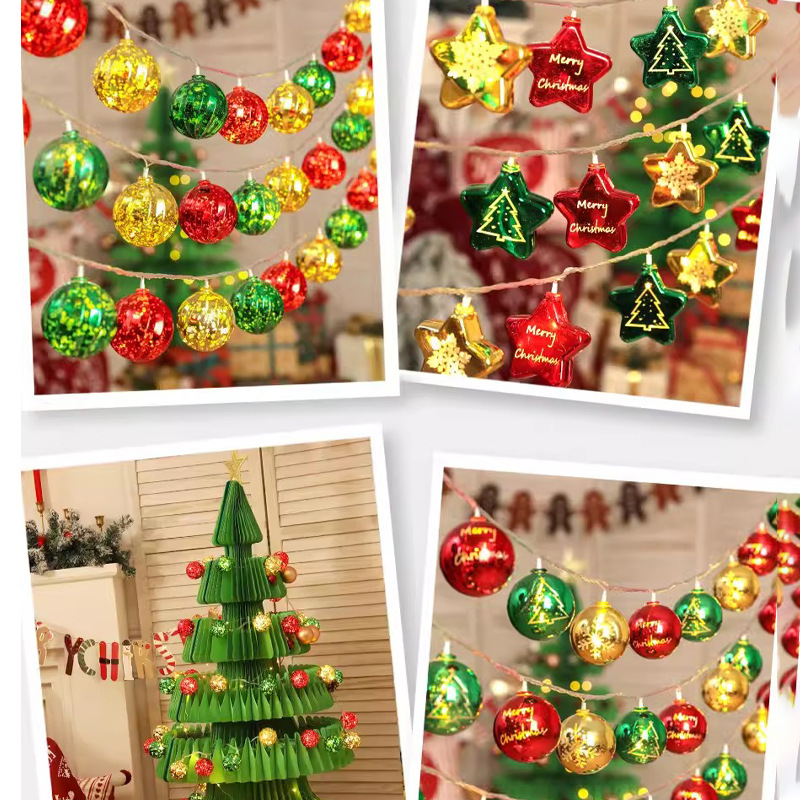 Cadena de luz LED transfronteriza de Navidad diseño de escena Santa Claus caja de la batería Cadena de luz árbol de Navidad luz decorativa