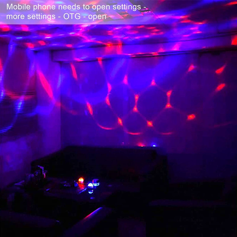 DJ автомобиль волшебный шар свет LED управление звуком сценическое освещение мобильный телефон USB кристальный волшебный шар сценическая лампа мини DJ эльф