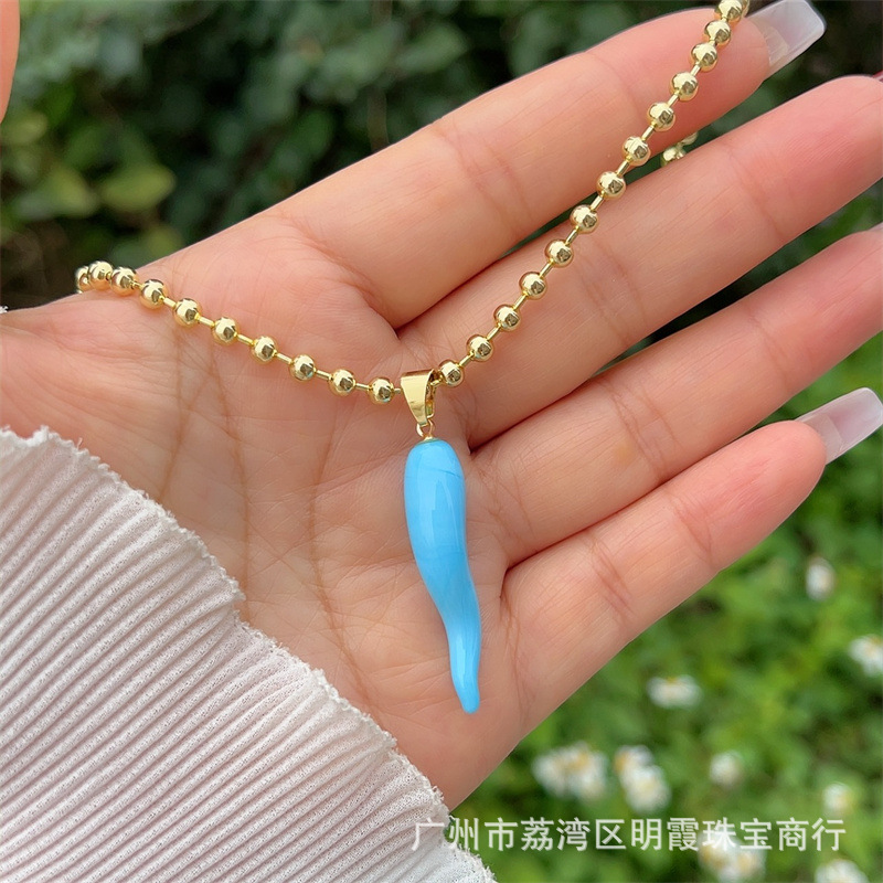 Collar de cobre multicolor chapado en oro 18k chile original transfronterizo nuevo producto adecuado para hombres y mujeres para usar diariamente