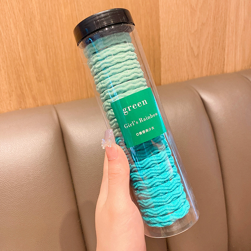 Cuerda de pelo simple banda de goma corbata de pelo femenina alta elástica duradera corbata de pelo tocado cuerda de pelo cubierta de cuero banda de pelo negro verano