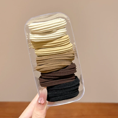 Band, 2025 New Model, High-End — Saç üçün rezinlər - coffee-colored-striped-socks-10-pair-box-suitable-for-adults-and-children
