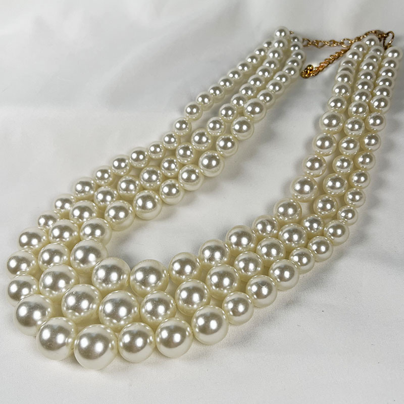 150g Weight Earrings, Necklace Classification 1 Set Quantity Banquet, Cocktail Party Occasion Imitation Pearl Material Pearl Pattern Women's Gender Round Design Glam, Exaggerated Style Glam Exaggerated Pearl Imitation Pearl Round Women's Earrings Necklace 25