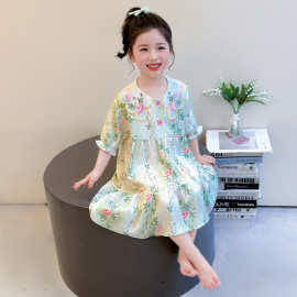 女童夏季连衣裙2026新款儿童睡裙女宝宝夏天空调服洋气公主短袖