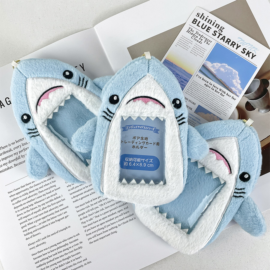 21g Weight Unisex Shark Plush Open Card Holders