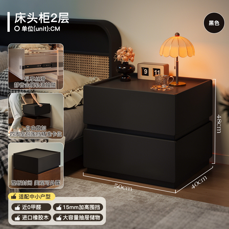 Nuevo tipo de cabina de cabecera de madera sólida, cabina de cabecera de viento retro, armario de dormitorio doméstico, armario de pequeño armario de almacenamiento de combinación libre