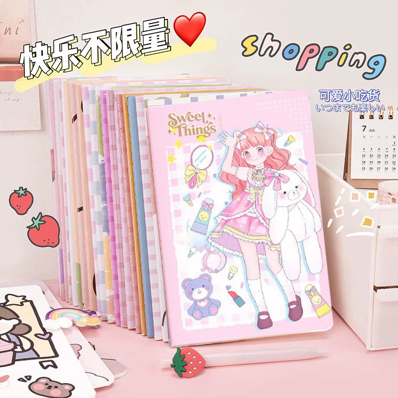 Laptop for students, cartoon stationery