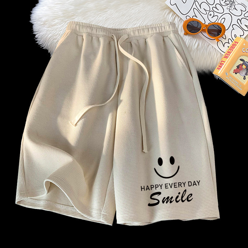 Factory Outlet Waffle Men's Shorts Summer Casual Sports Loose Pants Casual Outer Wear All-match Pants