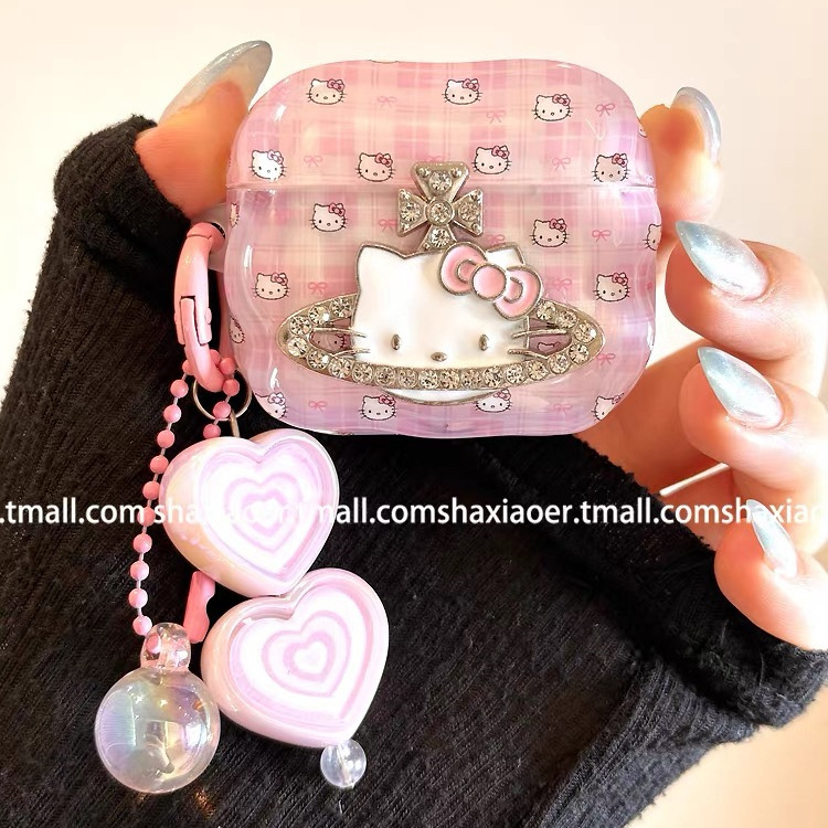 Three-Dimensional Saturn Hello Kitty Cat Suitable for AirPods 4Th Generation Headphone Cover Pro3 Silicone Soft Protective Shell Cartoon