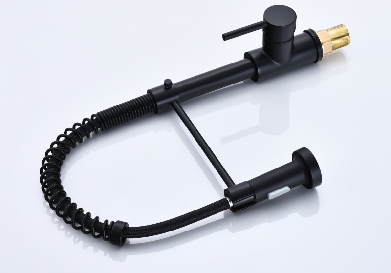 Cross-border stainless steel spring kitchen faucet pull-out telescopic cold and hot kitchen sink faucet export project undefined
