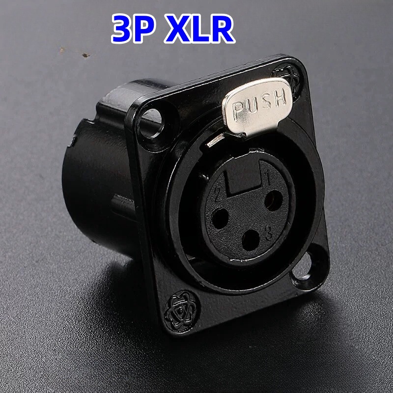 Black Xlr Three-Pin Socket Jack Nc3Fd Swiss Xlr Male and Female Plug Socket Balanced Xlr Socket