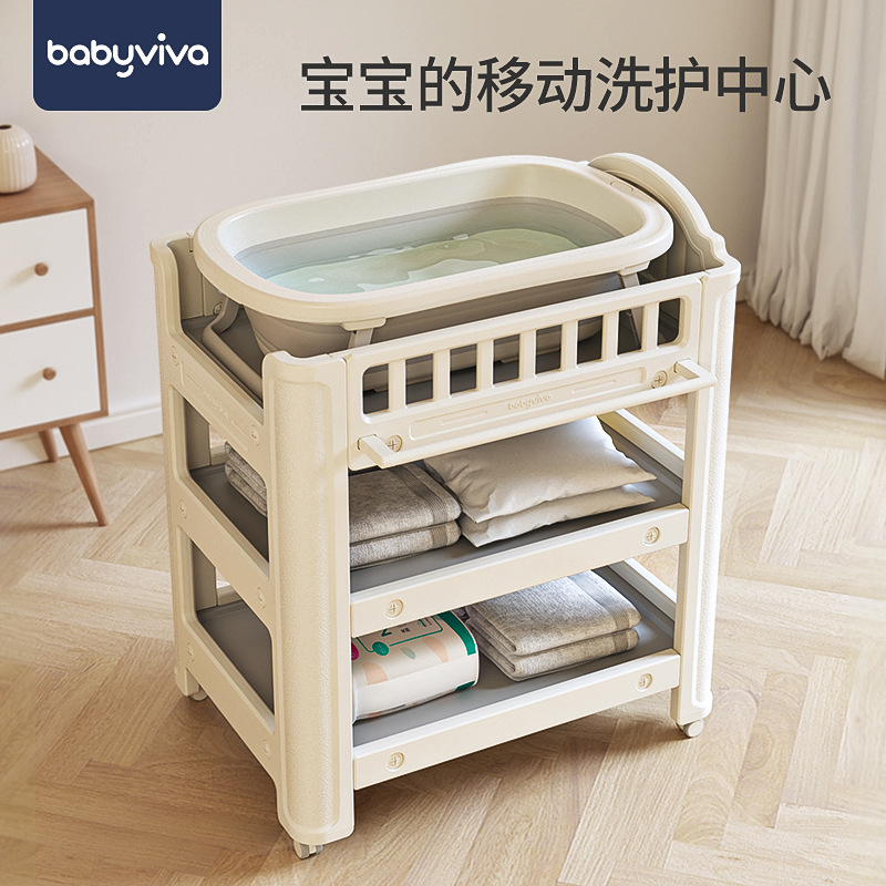 Babyviva pañales para bebés, tabla de cambio de pañales para bebés, tabla de baño, cama móvil para recién nacidos