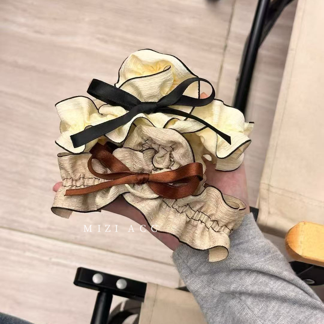 黑色双面褶皱蝴蝶结抓夹女高级感新款发夹后脑勺盘发夹子发箍头饰