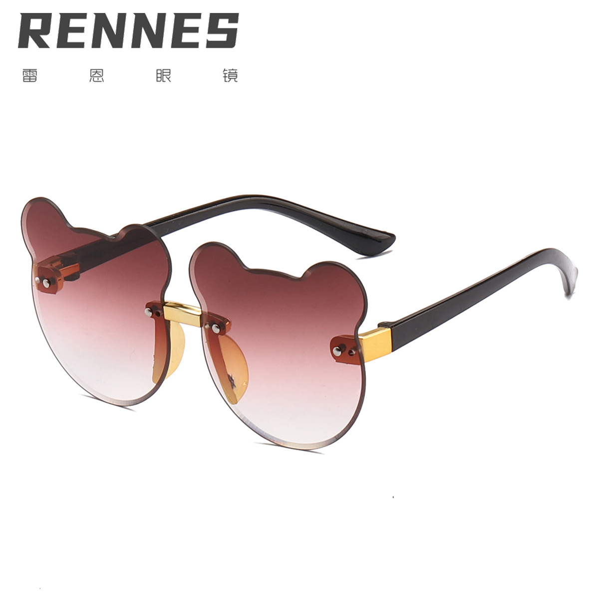 2021 Nuevas orejas de gato gafas de sol para niños gafas de sol sin marco orejas de gato gafas de sol para niños 7713