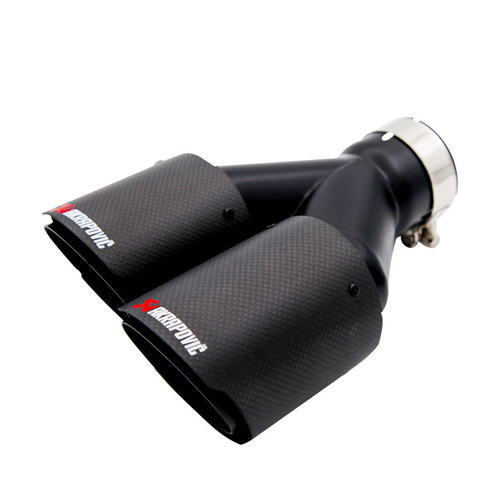 Scorpio AK carbon fiber double outlet double row grilled black tail throat four outlet car modified one-to-two silencer exhaust pipe