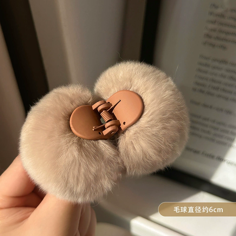 Плюшевая заколка-краб, корейский стиль, искусственный мех, длина 8–14 см