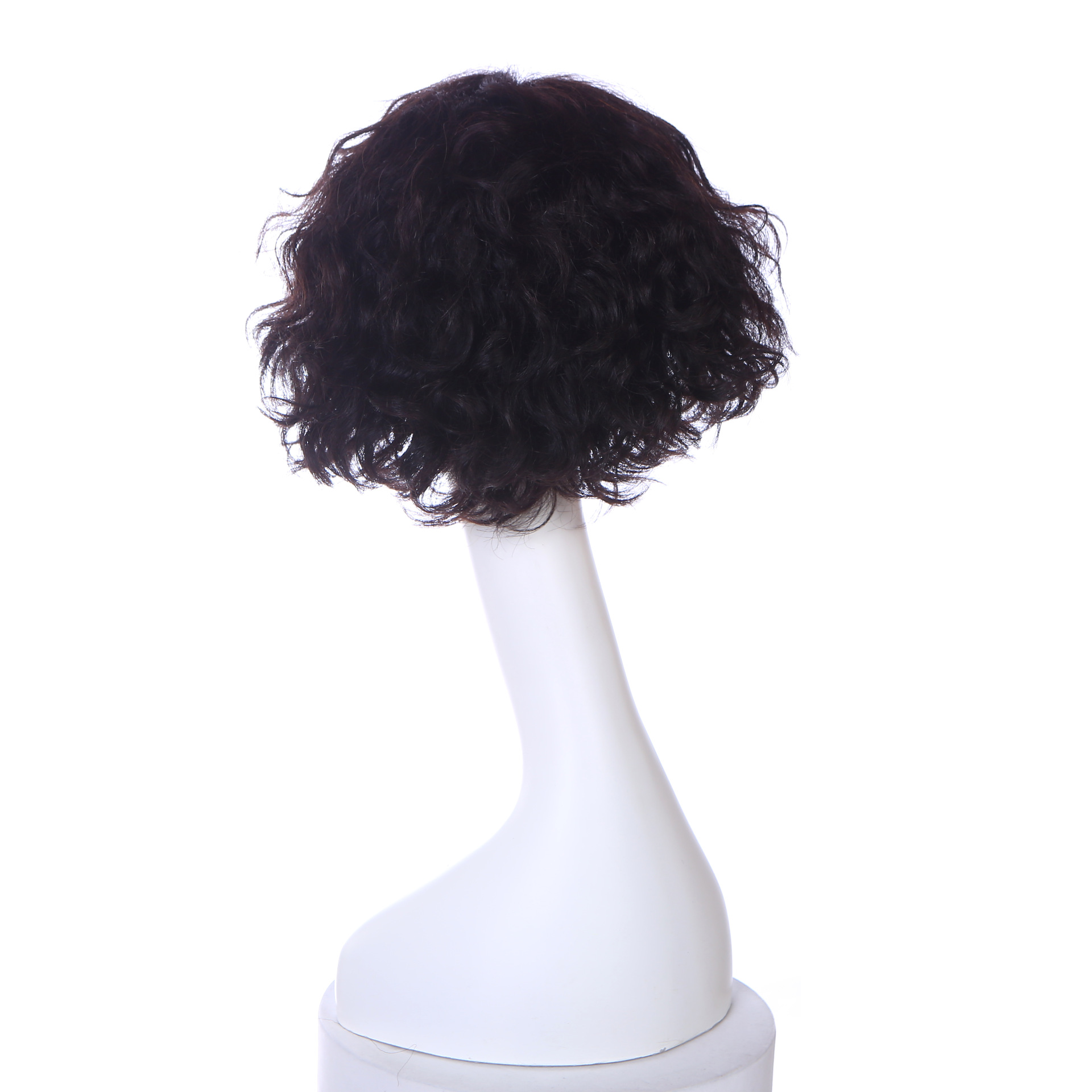 Perruca cubierta de cabello corto cabello de mujer cabello humano fino de mediana edad cabello permanente LW0417