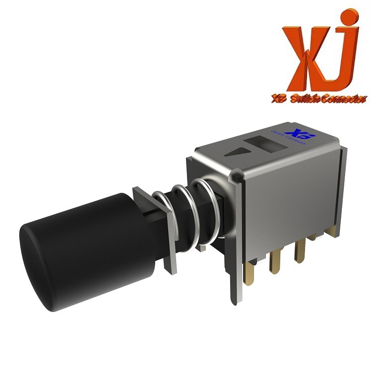 供应两档侧按直键开关2P2T 自锁开关双排6脚 琴键开关6P侧按开关