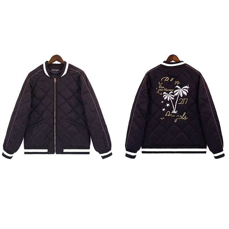 2023 New Palm Men's Padded Jacket with Gold Embroidery, Black Jacket, Palm Autumn and Winter Casual Jacket