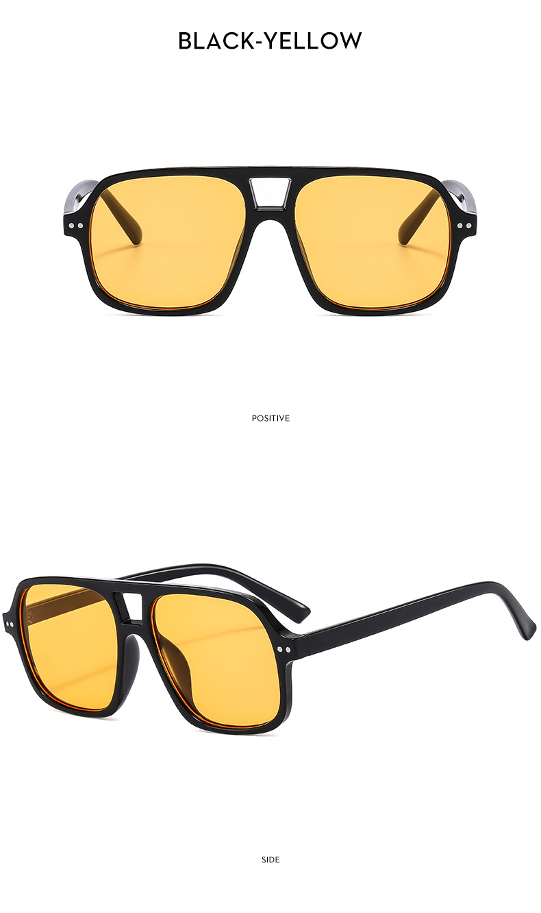 Ac, UV400 Protection Lens Material Square Glasses Style Simple Style Color Block Ac UV400 Protection Square Full Frame Women's Sunglasses