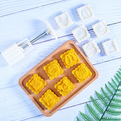 特色冰皮月餅50g圓形月餅綠豆糕模具 韓式糕點塑料方形烘培工具