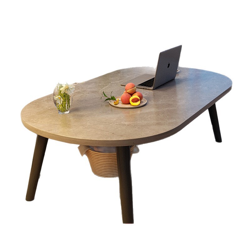 Mesa de té sala de estar doméstica 2025 nueva mesa de familia pequeña simple alquiler de mesa de té simple redonda de pies de madera sólida