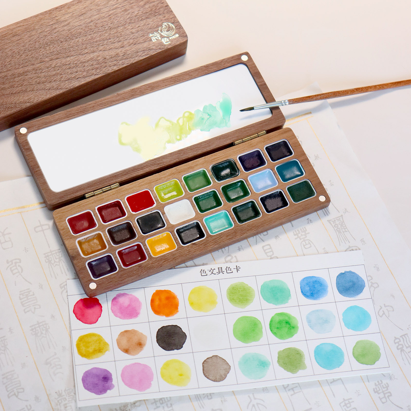 Poética manicure pintado caja de nuez 24 color perlado color sólido acuarela hecha a mano pintura de pigmento sólido 1ml