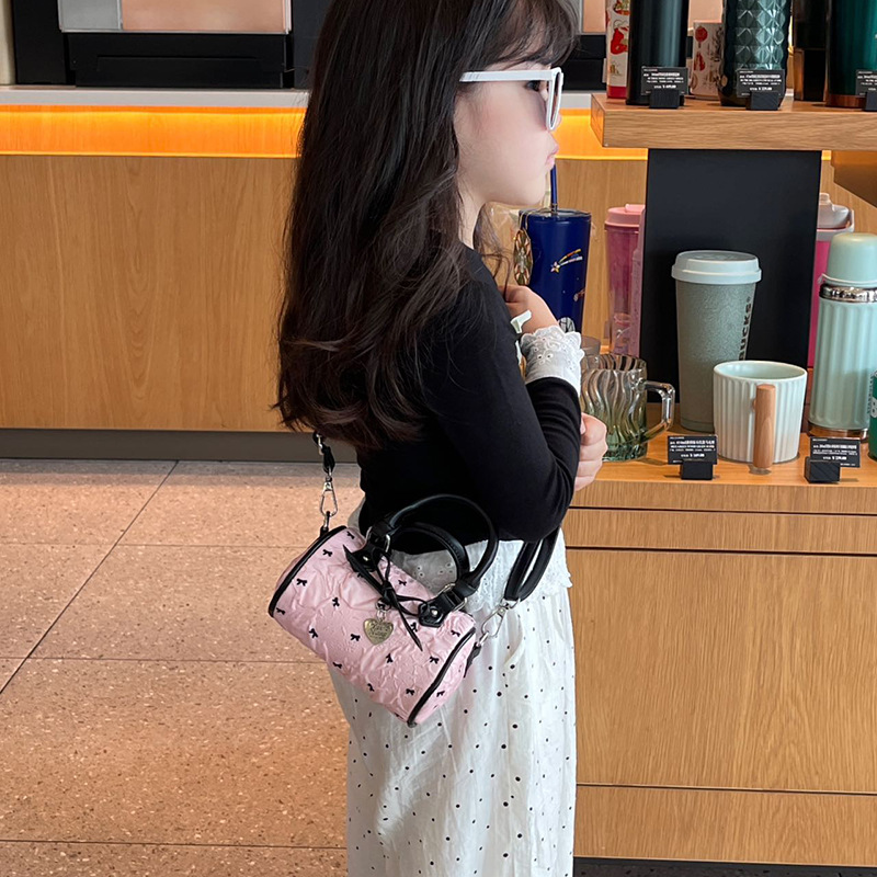 Coreano dulce arco bolso de niña mini lindo bebé bolso de barril de diseño de moda bolso de niños