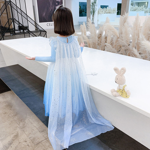 Not sold separately, Elsa Princess Scarf Frozen Elsa Scarf for Girls, net chiffon, windbreaker length, floor-length