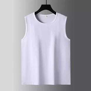 2025 Cotton Wide Shoulder Light Board Sleeveless Vest Men's Plus Size Cool and Smooth Sports Summer Thin Style