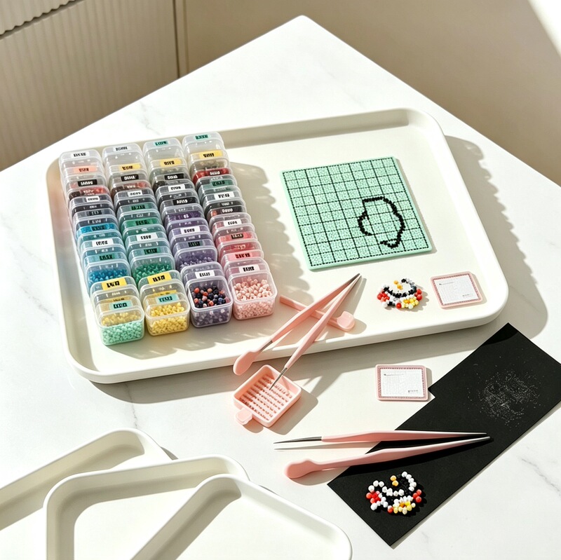 Bean storage tray, DIY bean tool tray, multi-specification plastic organizer tray