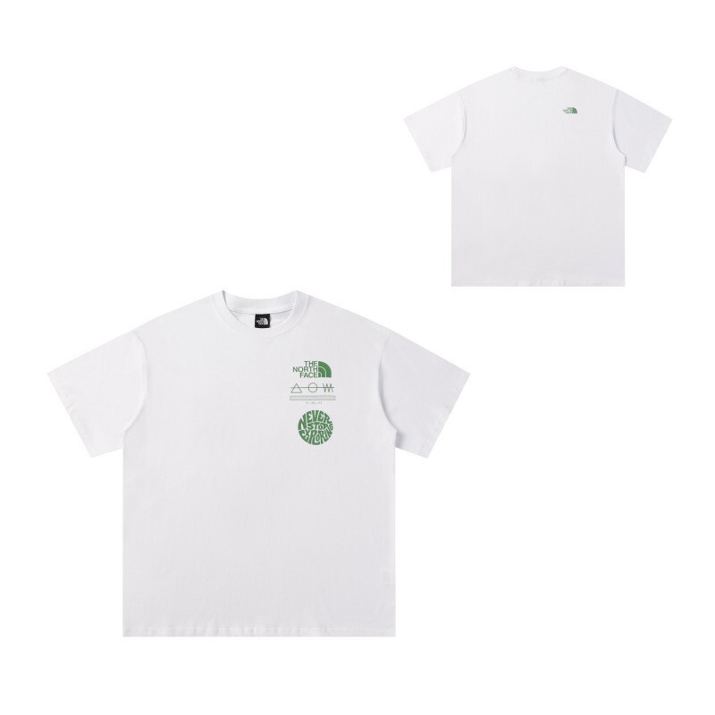 Tnf North Face Cross-Border Pure Cotton Niche Letter Print Heavy-Duty Short-Sleeve Men's Loose T-Shirt Summer Trendy Half-Sleeve