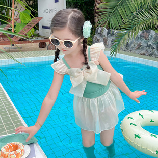 Girls Suspender Swimsuit Summer 2025 New Baby Girl One-Piece Quick-Drying Swimsuit Kidsren's Summer Outdoor Clothes