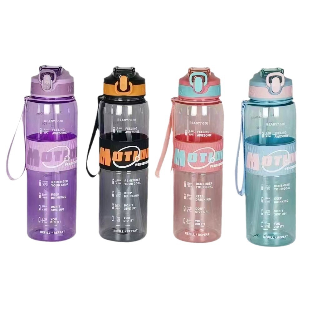 Nueva cubierta de rebote de color gradiente taza espacial al aire libre cinturón de mano cuerda de paja de plástico anillo de cuero taza de agua antideslizante