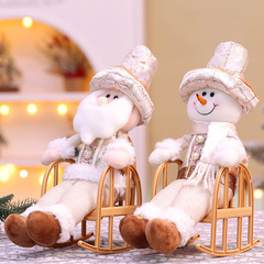 クリスマス装飾クリスマスクリエイティブロッカーチャンパンカラー老人雪だるま座り人形ギフトデスクトップ装飾品
