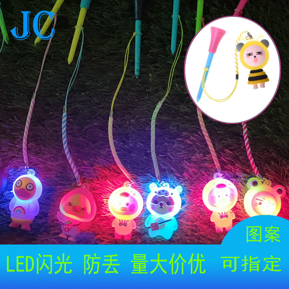 Asiento de golf bola de plástico clavo Camiseta de golf con cuerda con astigmatismo patrón de dibujos animados anti-perdida