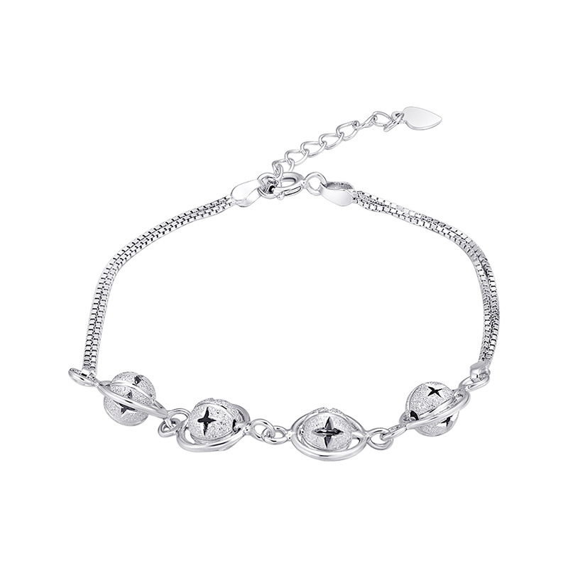S925 plata esterlina esmerilado pulsera de cuentas para mujeres ins simple luz de lujo nicho diseño exquisito de alto grado novias pulsera
