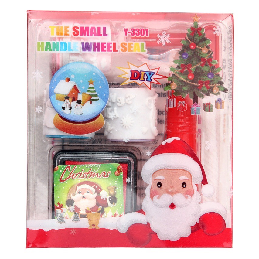 Santa Claus roller Seal roller handle niños estudiante regalo de Navidad roller Seal traje regalo papelería