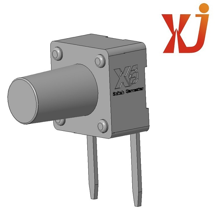 6*6.2mm直插式开关/立式侧按插件  2pin轻触开关/小型复式开关