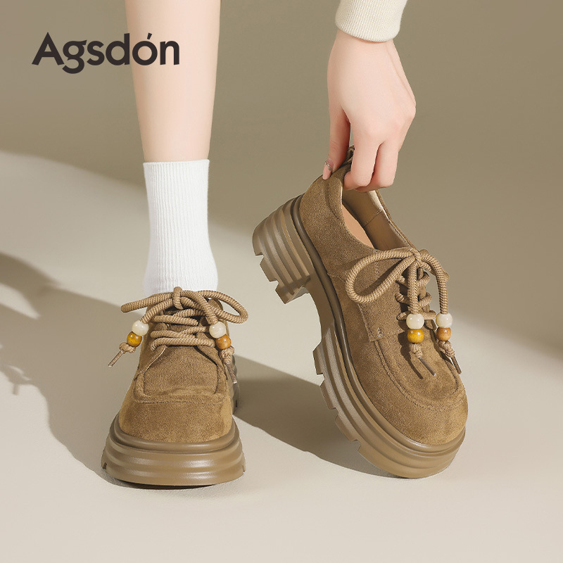 Zapatos de Lefour de fondo grueso para mujeres 2025 nuevo verano Mirad retro cuentas ballet Boeken zapatos de otoño