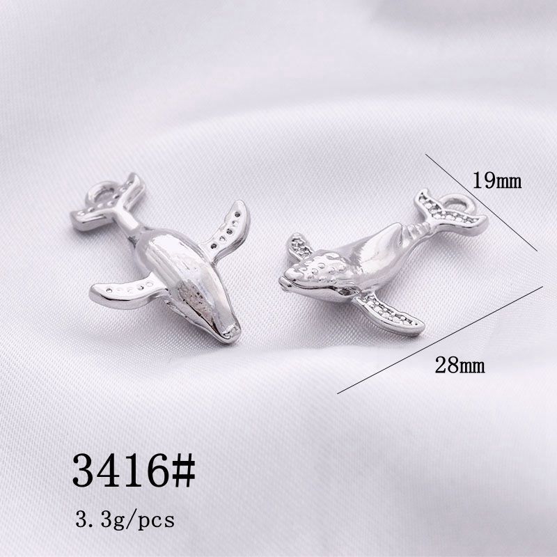 10 Pièces/paquet Style Simple Dauphin Baleine Alliage Placage Pendentif Bijoux Accessoires display picture 8