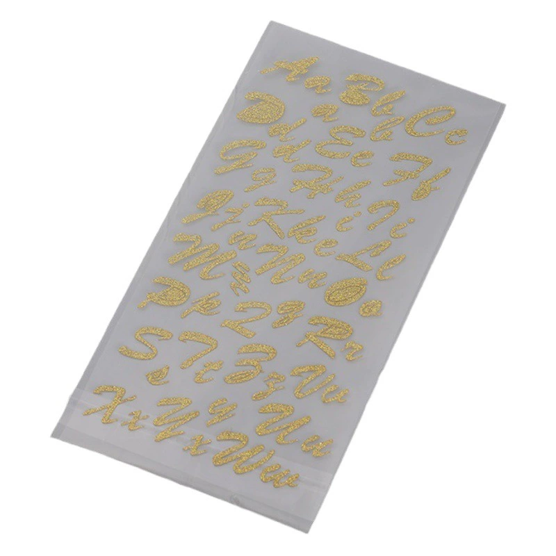 PU блестящая наклейка золото серебро английская Цифровая форма блестки трехмерные забавные детские наклейки оптом DIY