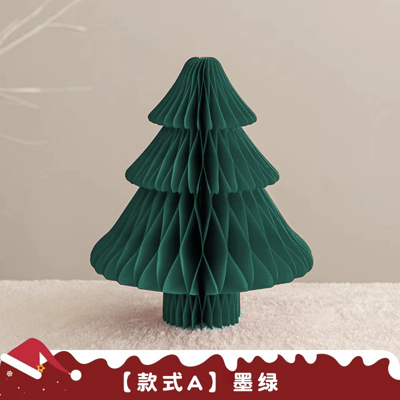 Table Christmas origami decorations, small foldable paper trees, styles A–D, 10–50 cm