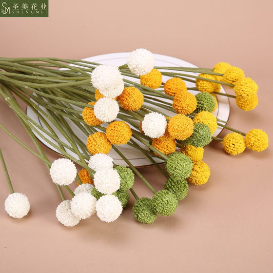 Simulation Gold Ball 7 Gold fruit living room soft plastic fake flower small fresh table tennis wholesale cross-border exclusive