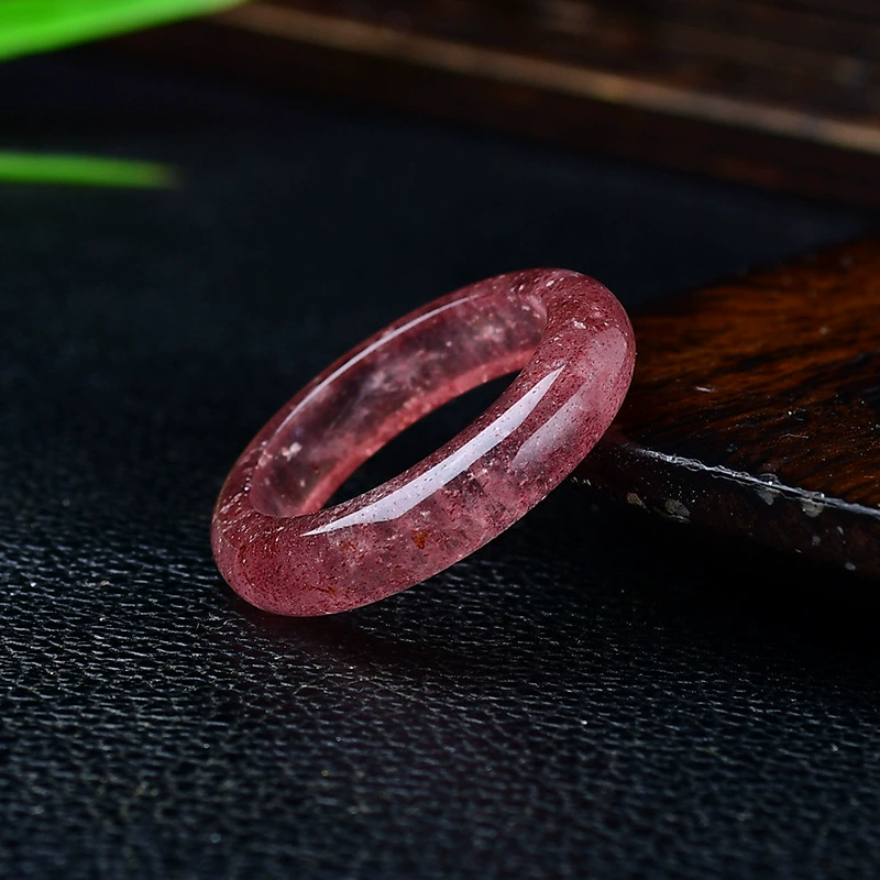 White pink-purple natural ore with amethyst, agate ring with stone, accessory jade for men and women, decorations