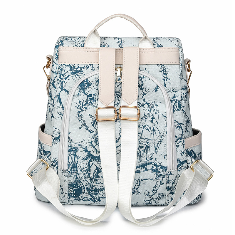 Mochila antirrobo para mujer 2024 nueva impresión de moda para mujer bolso de hombro multiusos de gran capacidad, ligero y versátil